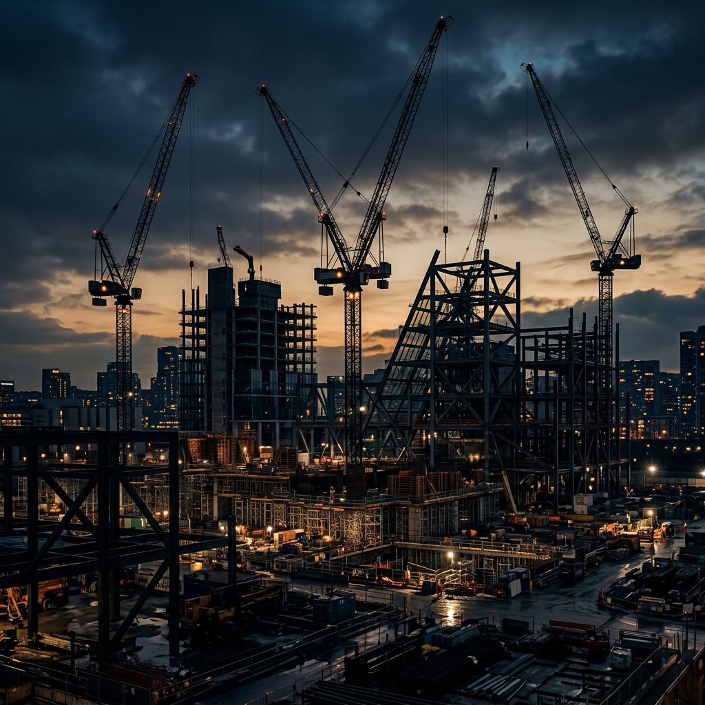 Modern Construction Night View